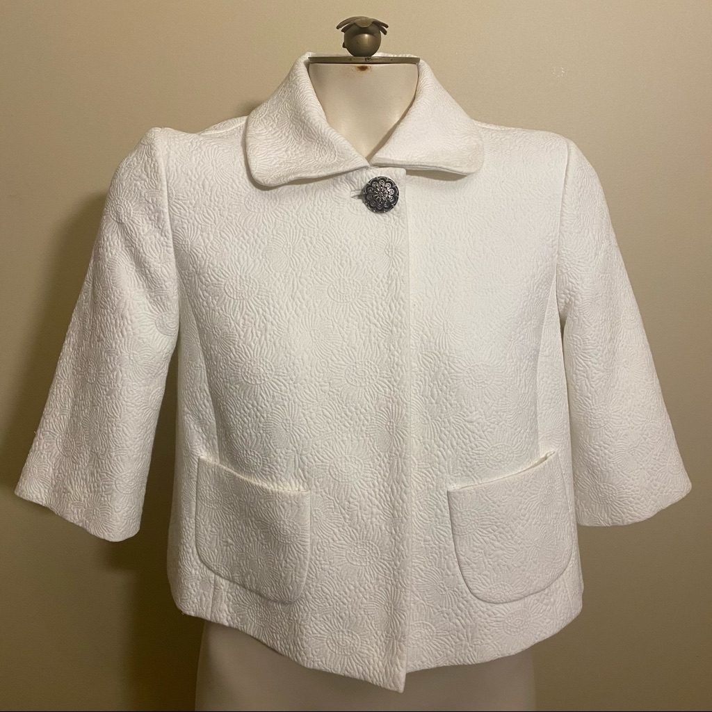 Grace Elements White Cropped Jacket